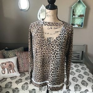 Cheetah print sweater with choker